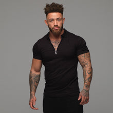 Load image into Gallery viewer, Father Sons Classic Black Zipped Polo Shirt - FSH030