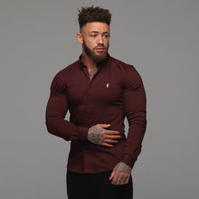 Load image into Gallery viewer, Father Sons Super Slim Stretch Burgundy Denim Long Sleeve - FS212