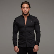 Load image into Gallery viewer, Father Sons Super Slim Stretch Black Denim Long Sleeve (Silver Emblem) - FS295