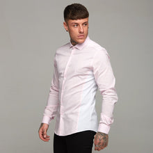 Load image into Gallery viewer, Father Sons Super Slim Stretch Pink Panel Shirt with White Contrast Sleeve - FS324