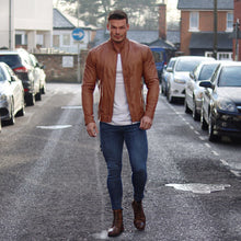 Load image into Gallery viewer, Father Sons Tan Lambs Leather Jacket - FSH205