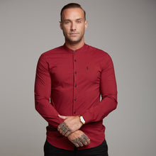 Load image into Gallery viewer, Father Sons Super Slim Stretch Classic Oxblood Grandad Collar - FS294