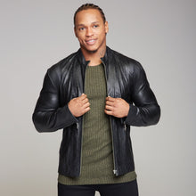Load image into Gallery viewer, Father Sons Black Lambs Leather Jacket - FSH163
