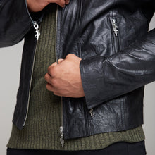 Load image into Gallery viewer, Father Sons Black Lambs Leather Jacket - FSH163