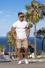 Load image into Gallery viewer, Father Sons Classic White Ribbed Polo Shirt with Gold Metal Emblem Decal & Buttons - FSH496 (PRE ORDER > 17TH AUGUST)