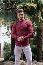 Load image into Gallery viewer, Father Sons Super Slim Stretch Classic Oxblood Grandad Collar - FS294