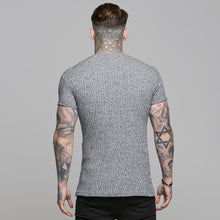 Load image into Gallery viewer, Father Sons Classic Grey Ribbed Knit Super Slim Long Line Crew- FSH173