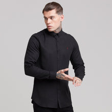 Load image into Gallery viewer, Father Sons Classic Black Lyocell Long Sleeve (Burgundy Emblem) - FS465