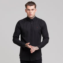 Load image into Gallery viewer, Father Sons Classic Black Lyocell Long Sleeve (Burgundy Emblem) - FS465
