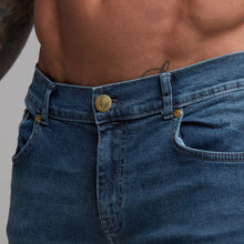 Load image into Gallery viewer, Father Sons Zipped Ankle Plain Slim Stretch Blue Jeans - FSH181