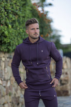 Load image into Gallery viewer, Father Sons Plum / Purple & Gold Overhead Hoodie Top with Zipped Pockets - FSH485 (PRE ORDER / DISPATCH DATE 31ST AUGUST)