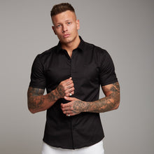 Load image into Gallery viewer, Father Sons Super Slim Luxe Ultra Stretch Classic Black Short Sleeve - FS227
