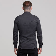 Load image into Gallery viewer, Father Sons Super Slim Stretch Black & White Ditsy Print Long Sleeve FS414