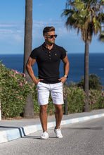 Load image into Gallery viewer, Father Sons Classic Black Ribbed Polo Shirt with Gold Metal Emblem Decal & Buttons - FSH495 (PRE ORDER > 17TH AUGUST)