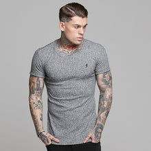 Load image into Gallery viewer, Father Sons Classic Grey Ribbed Knit Super Slim Long Line Crew- FSH173
