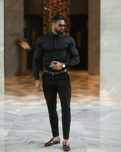 Load image into Gallery viewer, Father Sons Slim Sateen Classic Black Long Sleeve - FS545