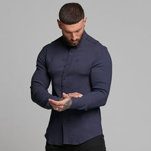 Load image into Gallery viewer, Father Sons Super Slim Stretch Ribbed Navy Long Sleeve - FS443
