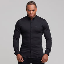 Load image into Gallery viewer, Father Sons Super Slim Stretch Black Denim Long Sleeve (Silver Emblem) - FS295