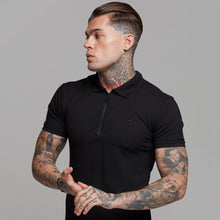 Load image into Gallery viewer, Father Sons Classic All Black Zipped Polo Shirt - FSH238