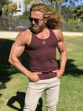 Load image into Gallery viewer, Father Sons Classic Burgundy Ribbed Knit Super Slim Vest - FSH323