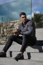 Load image into Gallery viewer, Father Sons Super Slim Stretch Black & White Dandy Print Long Sleeve FS418