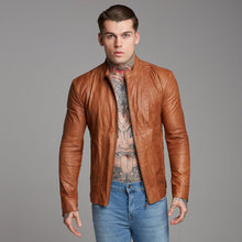 Load image into Gallery viewer, Father Sons Tan Lambs Leather Jacket - FSH205

