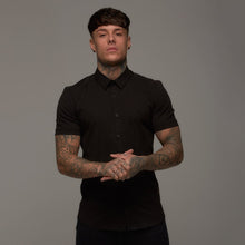 Load image into Gallery viewer, Father Sons Super Slim Luxe Ultra Stretch Classic Black Short Sleeve -  FS227
