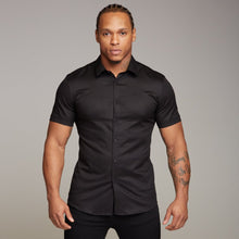 Load image into Gallery viewer, Father Sons Super Slim Luxe Ultra Stretch Classic Black Short Sleeve -  FS227
