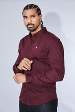 Load image into Gallery viewer, Father Sons Super Slim Stretch Burgundy Denim Long Sleeve - FS212
