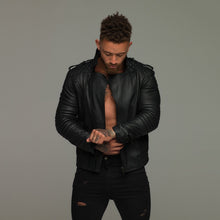 Load image into Gallery viewer, Father Sons Black Leather Jacket - FSH104
