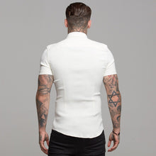 Load image into Gallery viewer, Father Sons Super Slim Stretch Ribbed Cream Short Sleeve - FS406
