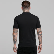 Load image into Gallery viewer, Father Sons Classic Black and Gold Zipped Polo Shirt - FSH239
