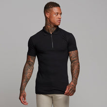 Load image into Gallery viewer, Father Sons Classic All Black Zipped Polo Shirt - FSH238
