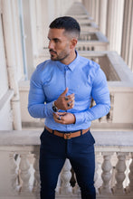 Load image into Gallery viewer, Father Sons Super Slim Luxe Ultra Stretch Cornflower Blue Long Sleeve -  FS385
