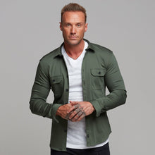 Load image into Gallery viewer, Father Sons Super Slim Stretch Khaki Denim Shacket - FS367
