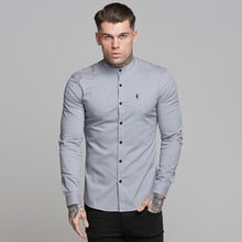 Load image into Gallery viewer, Father Sons Super Slim Stretch Classic Silver Grey Grandad Collar - FS289

