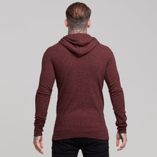 Load image into Gallery viewer, Father Sons Classic Burgundy Ribbed Knit Hoodie Jumper - FSH219
