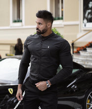 Load image into Gallery viewer, Father Sons Super Slim Stretch Classic Black Grandad Collar - FS171
