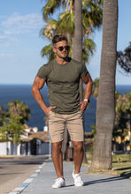 Load image into Gallery viewer, Father Sons Slim Fit Beige Sateen Shorts - FSH465

