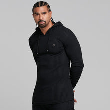 Load image into Gallery viewer, Father Sons Classic Black Ribbed Knit Hoodie Jumper - FSH218
