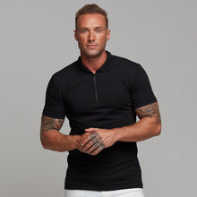 Load image into Gallery viewer, Father Sons Classic All Black Zipped Polo Shirt - FSH238
