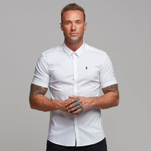 Load image into Gallery viewer, Father Sons Super Slim Stretch Classic White Short Sleeve - FS126
