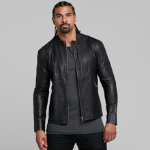 Load image into Gallery viewer, Father Sons Black Lambs Leather Jacket - FSH163
