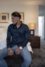 Load image into Gallery viewer, Father Sons Slim Sateen Classic Navy Long Sleeve - FS547
