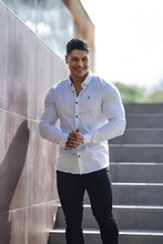 Load image into Gallery viewer, Father Sons Super Slim Stretch White &amp; Navy Dandy Print Sleeve FS419
