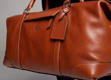 Load image into Gallery viewer, Father Sons Tan Leather Holdall Weekender Bag - FSH202

